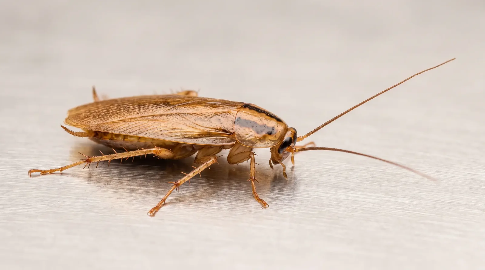 Cockroach on a smooth indoor surface