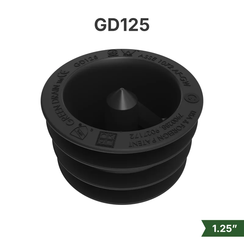 Sello sin agua Green Drain GD125 para drenajes de 1.25"
